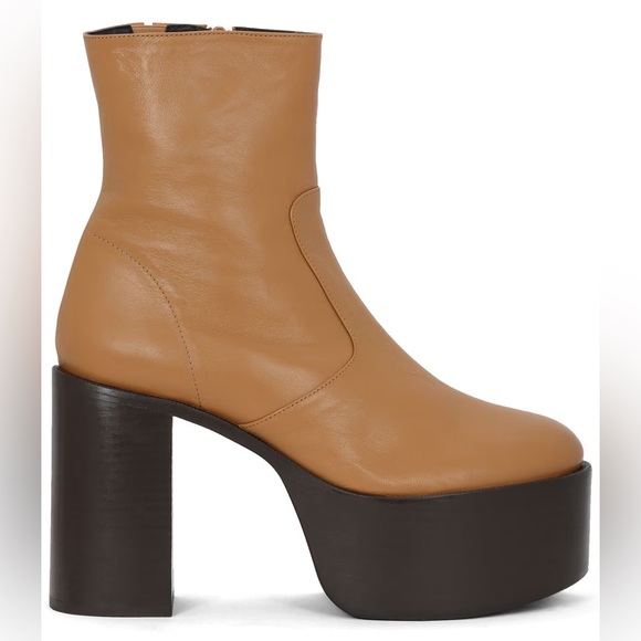 Simon Miller High Raid Low Leather Platform Heeled Fall Boots - Picture 7 of 15